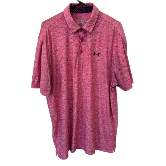 Under Armour Polo Shirt Size Large HeatGear Short Sleeve Loose Fit Golf Active - Picture 1 of 6